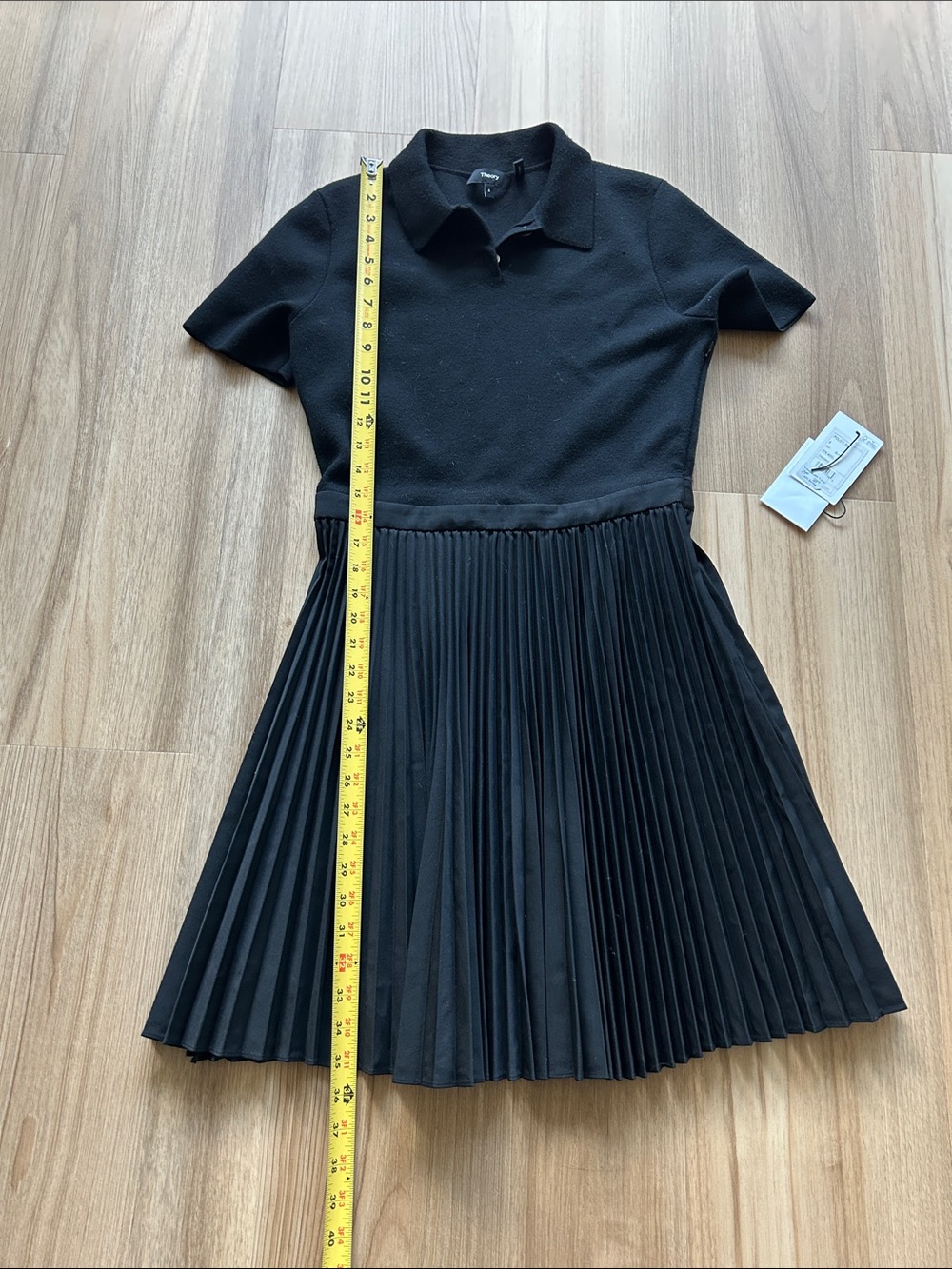 NWOT Theory Pleated Combo Polo Dress - Picture 6 of 9